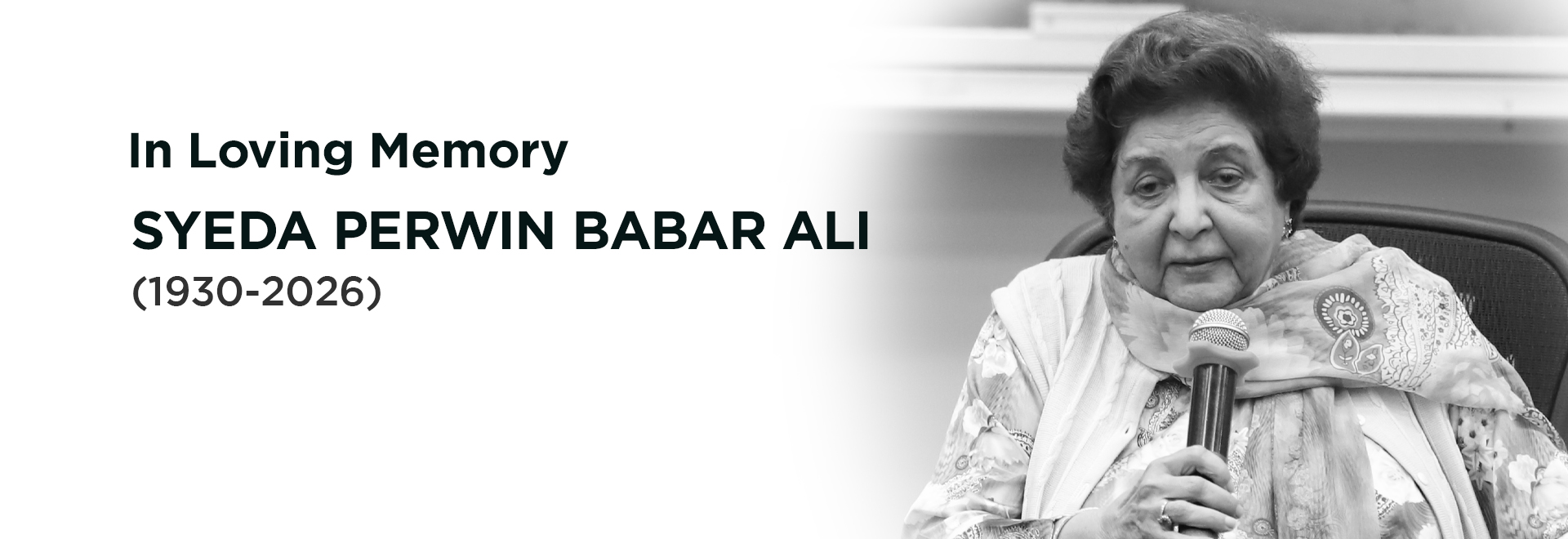 LUMS Mourns the Passing of Syeda Perwin Babar Ali