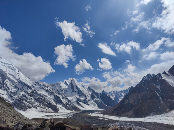 A snow capped mountain range