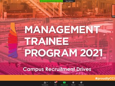 Management Trainee Program 2021 written in white over a pink background 